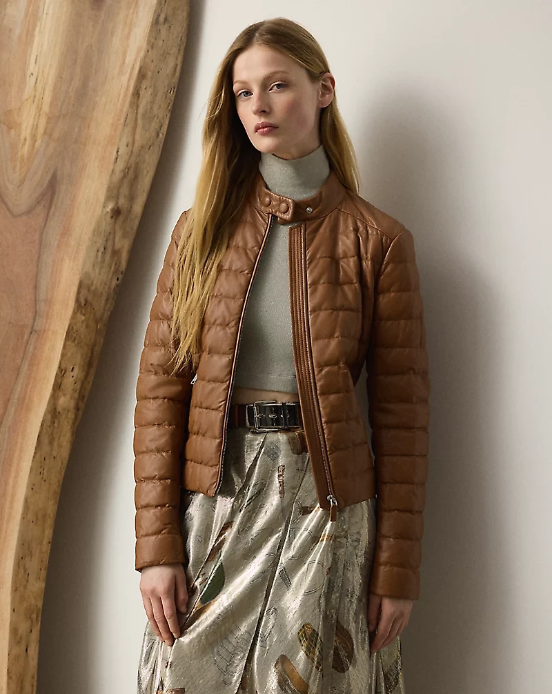 Roslin Quilted Lambskin Down Coat