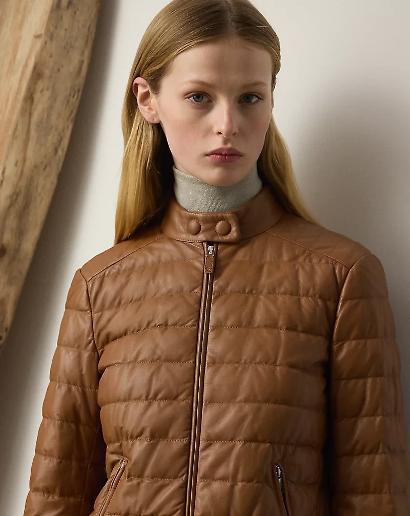 Roslin Quilted Lambskin Down Coat