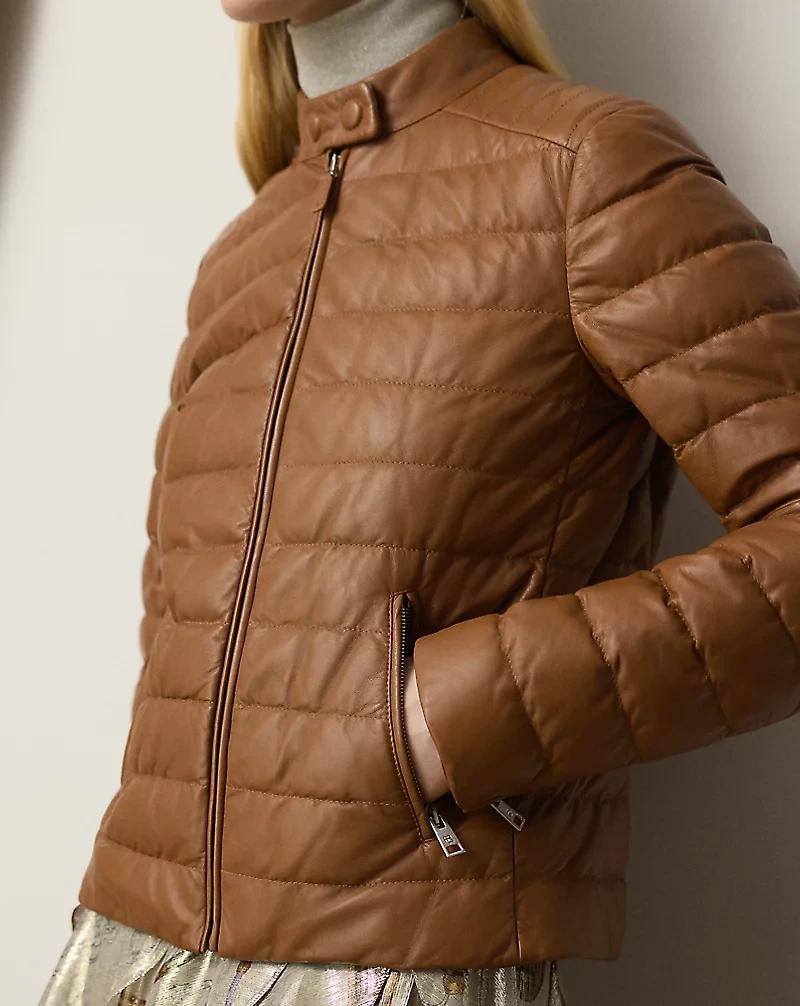 Roslin Quilted Lambskin Down Coat