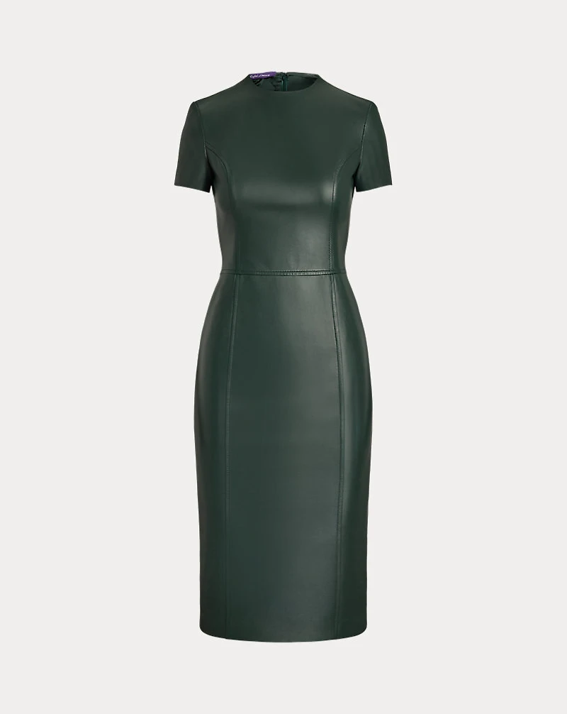 Bethanne Lambskin Short-Sleeve Day Dress