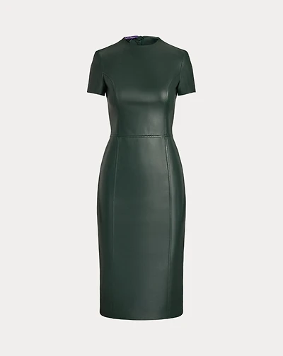 Bethanne Lambskin Short-Sleeve Day Dress