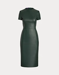 Bethanne Lambskin Short-Sleeve Day Dress