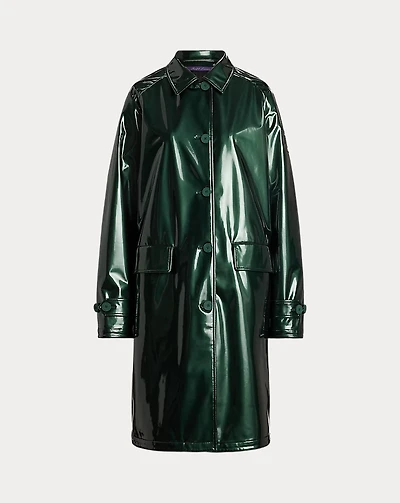 Korrina Synthetic Patent Balmacaan Coat