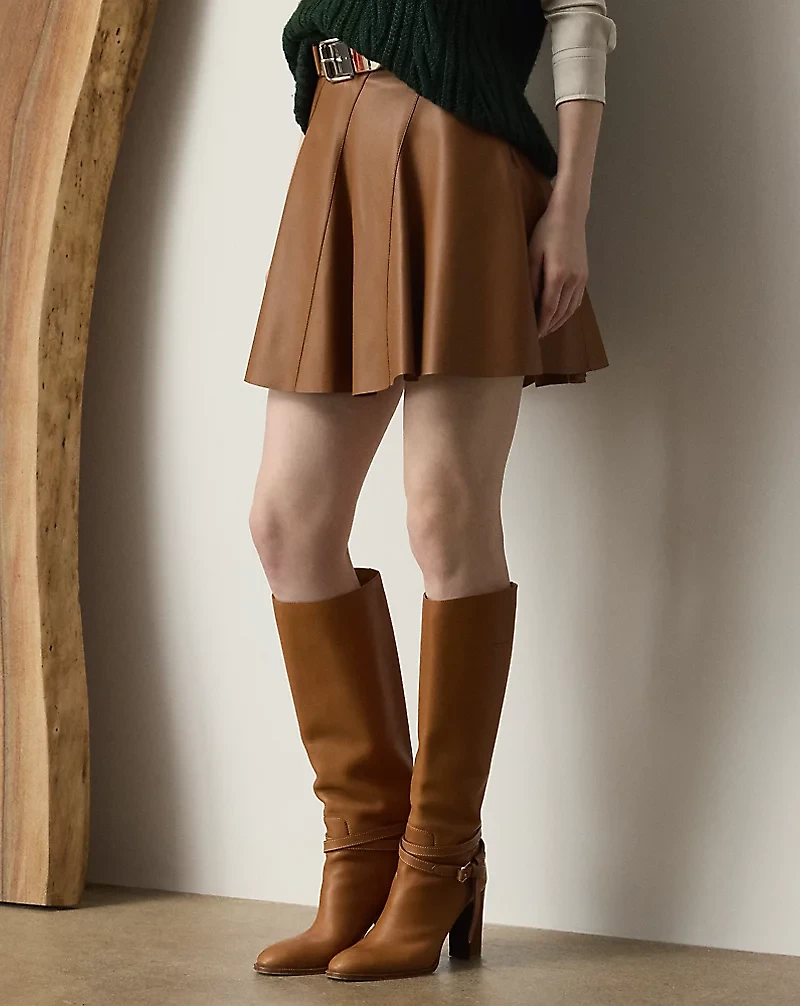 Clarisa Lambskin Mini Skirt