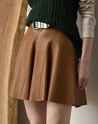 Clarisa Lambskin Mini Skirt