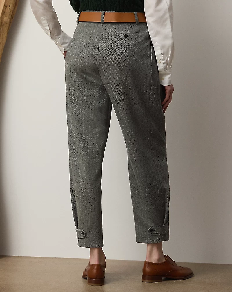Jeanne Wool-Blend Herringbone Pant