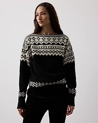 Cashmere Jacquard Boatneck Sweater
