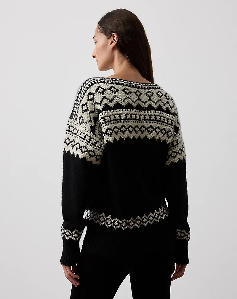 Cashmere Jacquard Boatneck Sweater