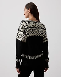 Cashmere Jacquard Boatneck Sweater