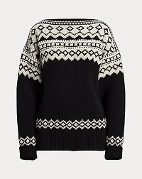 Cashmere Jacquard Boatneck Sweater