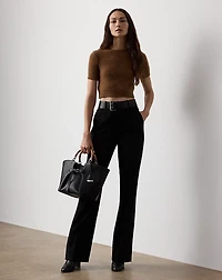 Cashmere-Alpaca-Blend Cropped Sweater