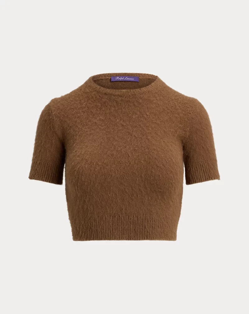 Cashmere-Alpaca-Blend Cropped Sweater