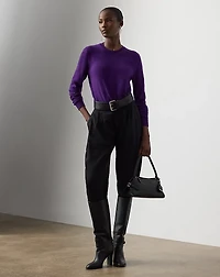 Cashmere-Blend Jersey Crewneck Sweater