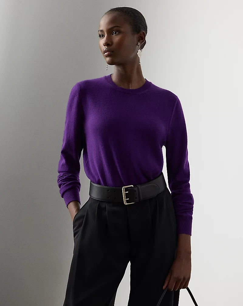 Cashmere-Blend Jersey Crewneck Sweater