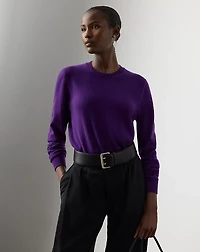 Cashmere-Blend Jersey Crewneck Sweater