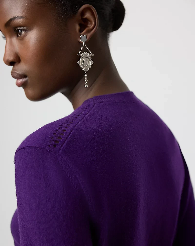 Cashmere-Blend Jersey Crewneck Sweater