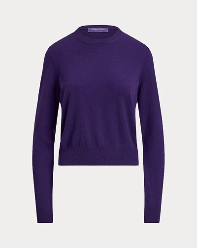 Cashmere-Blend Jersey Crewneck Sweater
