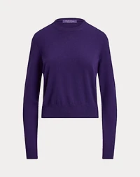 Cashmere-Blend Jersey Crewneck Sweater