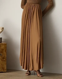 Shirred Crepe Jersey Skirt