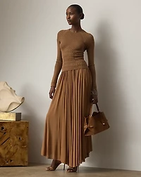 Shirred Crepe Jersey Skirt