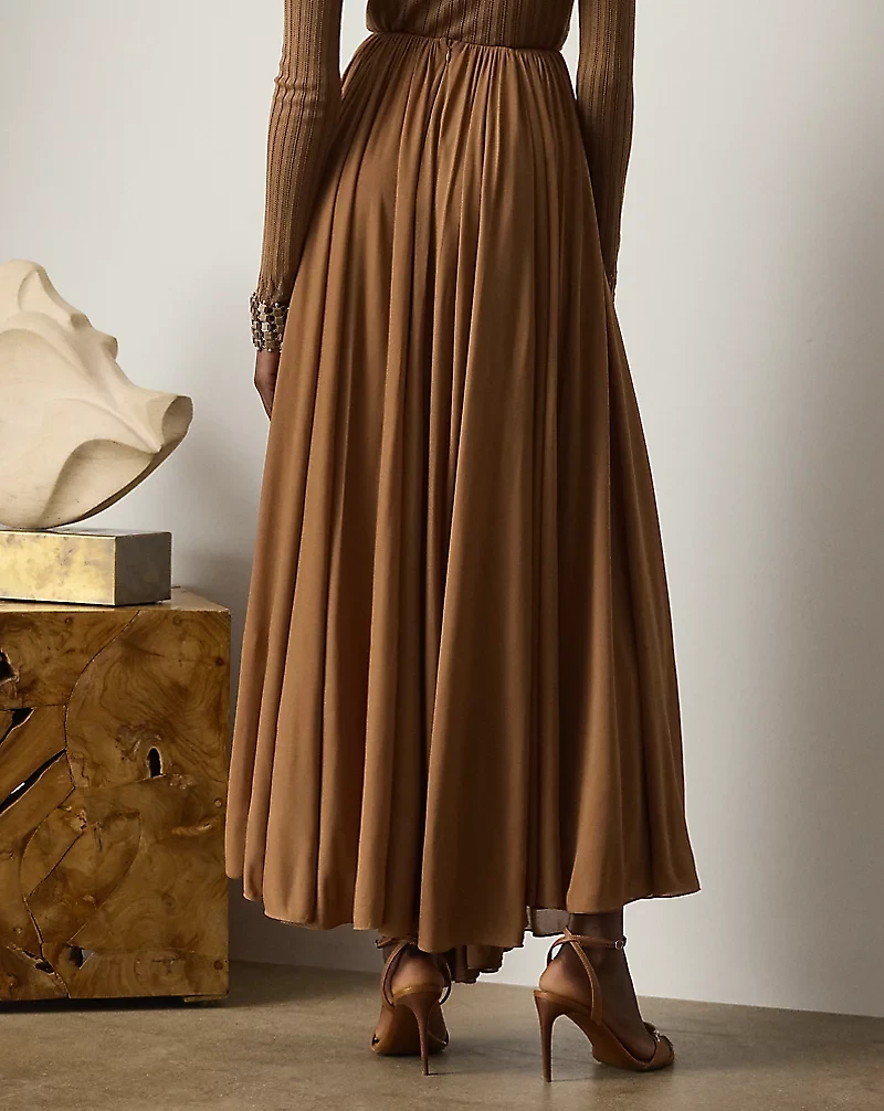 Shirred Crepe Jersey Skirt
