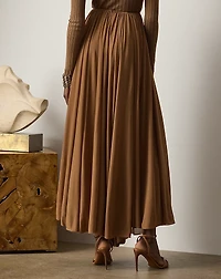 Shirred Crepe Jersey Skirt