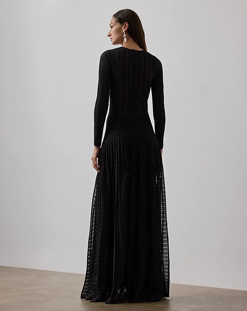 Judith Silk-Blend Sweater Evening Dress