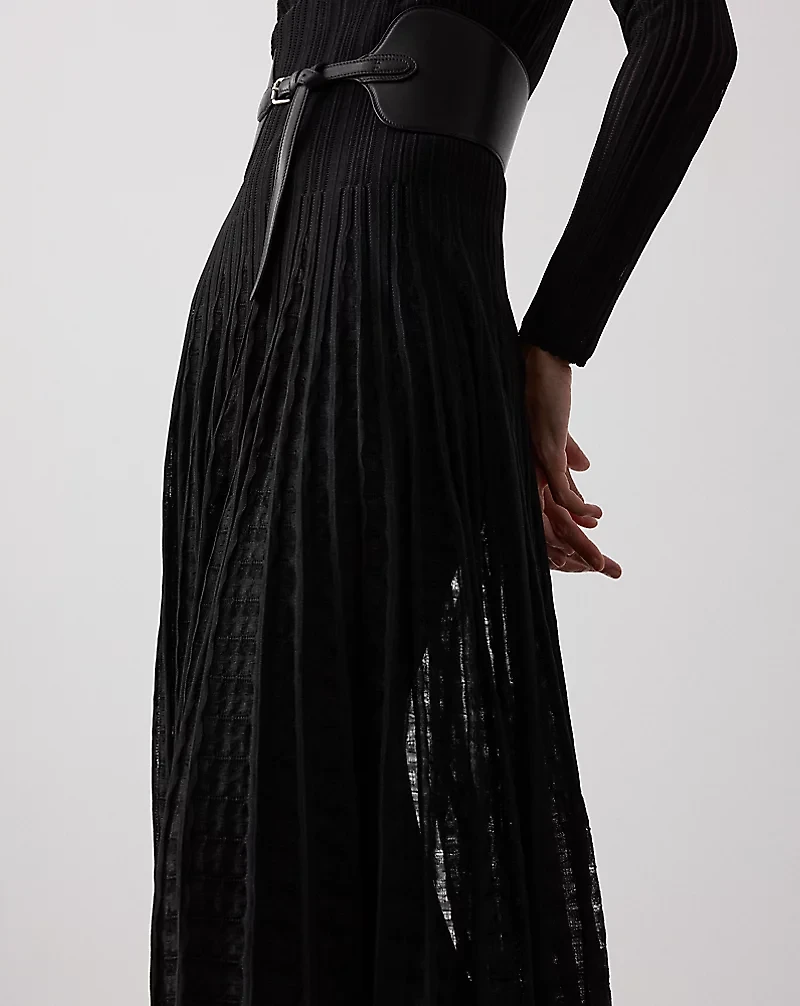 Judith Silk-Blend Sweater Evening Dress