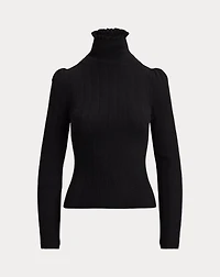 Silk-Cashmere Lace Turtleneck Sweater