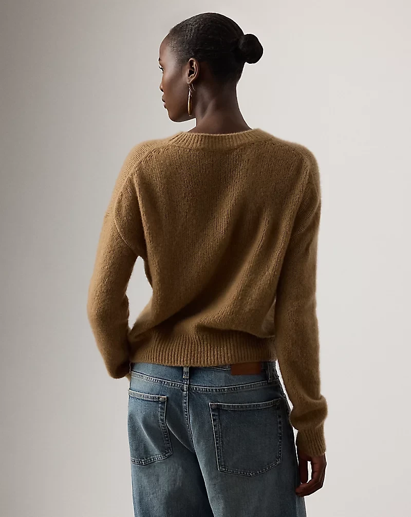Cashmere-Blend Jersey Crewneck Sweater