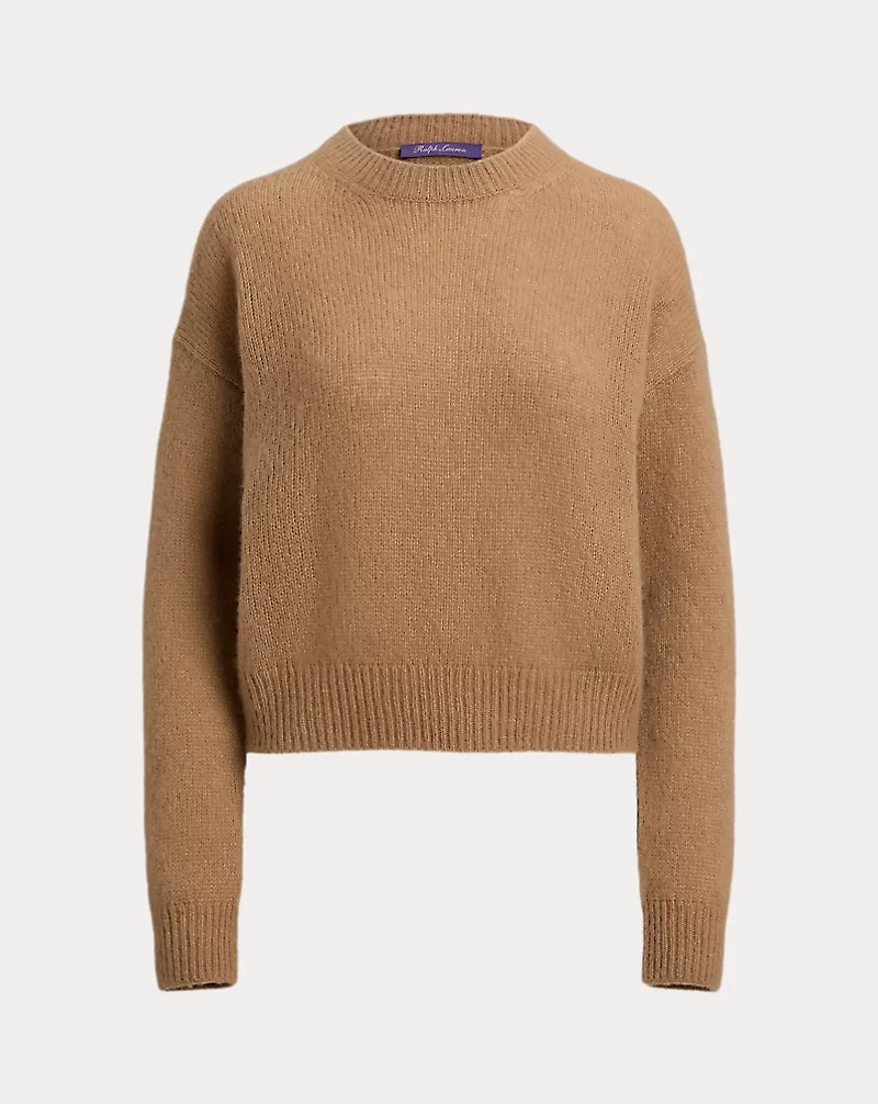 Cashmere-Blend Jersey Crewneck Sweater