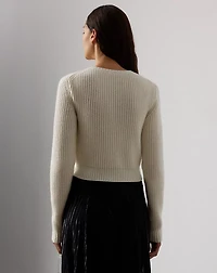 Embroidered Cashmere Cropped Sweater