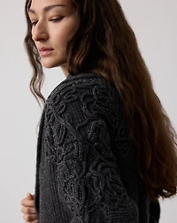 Embroidered Shawl-Collar Cardigan