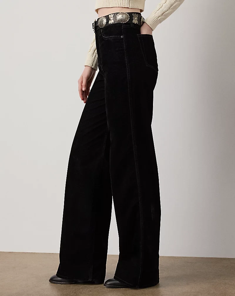 Mae Flocked Wide-Leg Jean