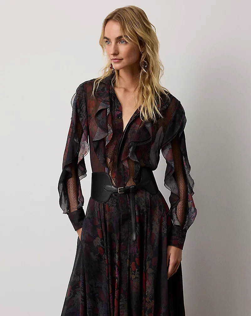 Melony Floral Crinkle Chiffon Day Dress