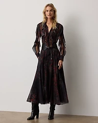 Melony Floral Crinkle Chiffon Day Dress
