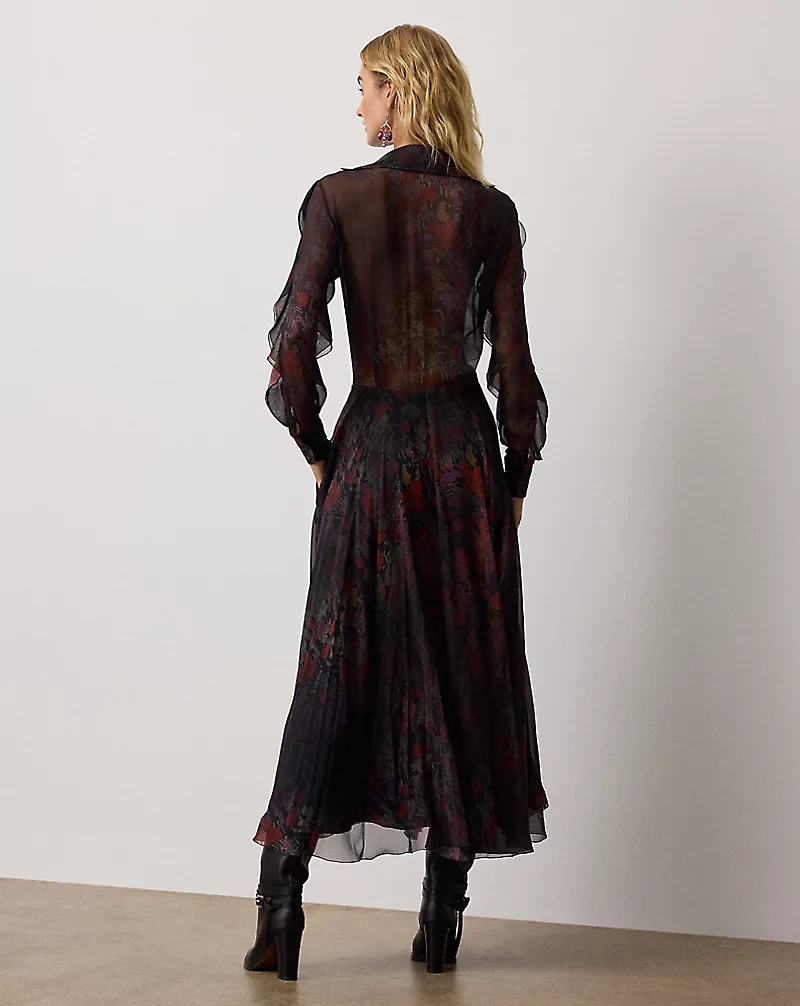 Melony Floral Crinkle Chiffon Day Dress