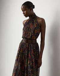 Kylee Paisley Crinkle Chiffon Day Dress