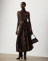 Kylee Paisley Crinkle Chiffon Day Dress