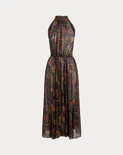 Kylee Paisley Crinkle Chiffon Day Dress