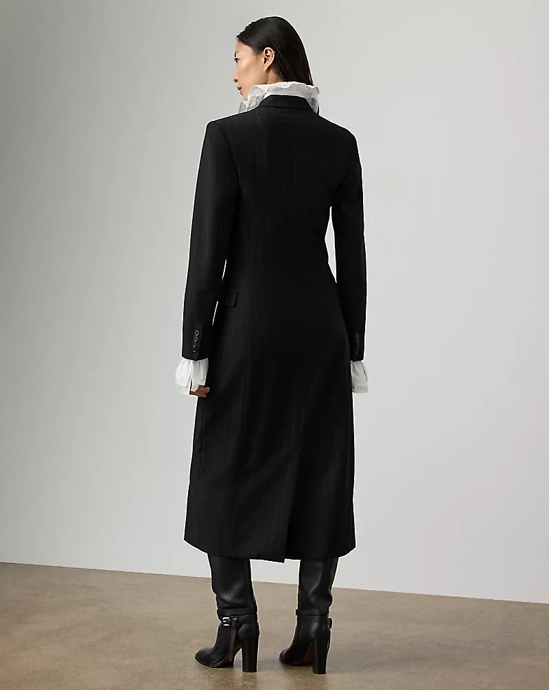 Camryn Chalk-Stripe Flannel Day Dress