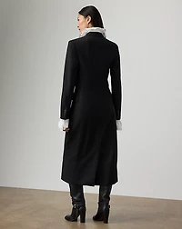 Camryn Chalk-Stripe Flannel Day Dress