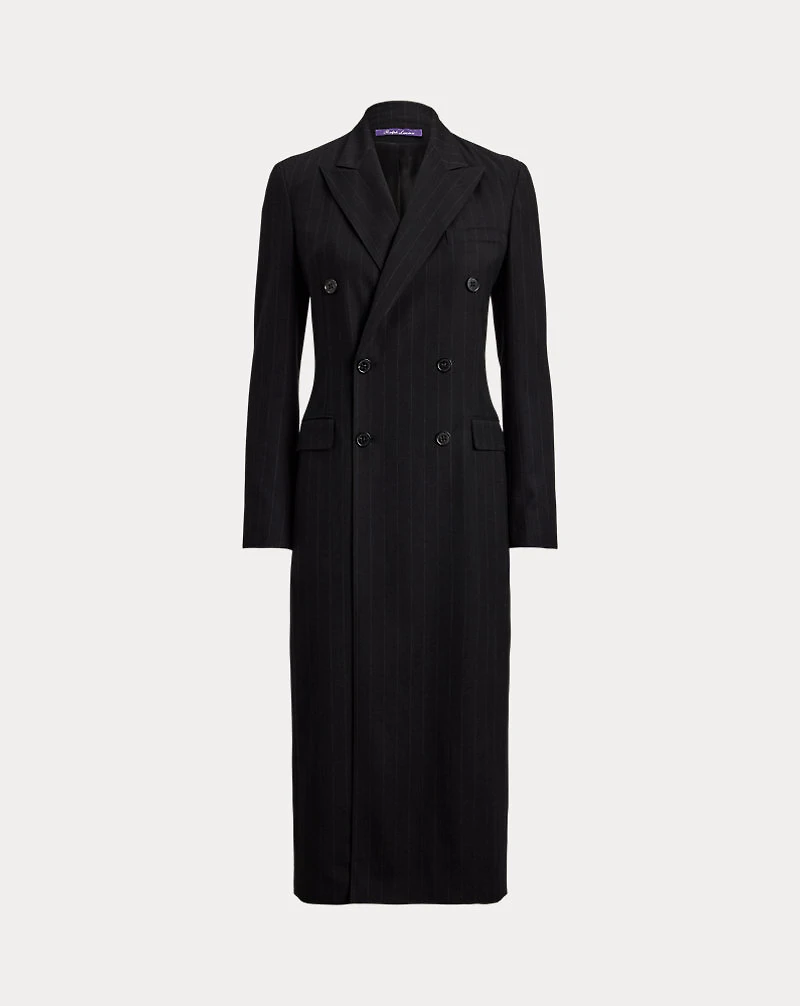 Camryn Chalk-Stripe Flannel Day Dress