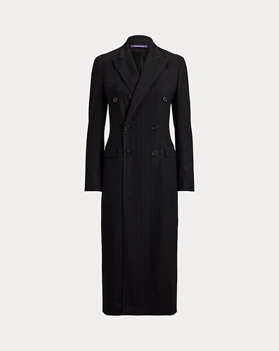 Camryn Chalk-Stripe Flannel Day Dress