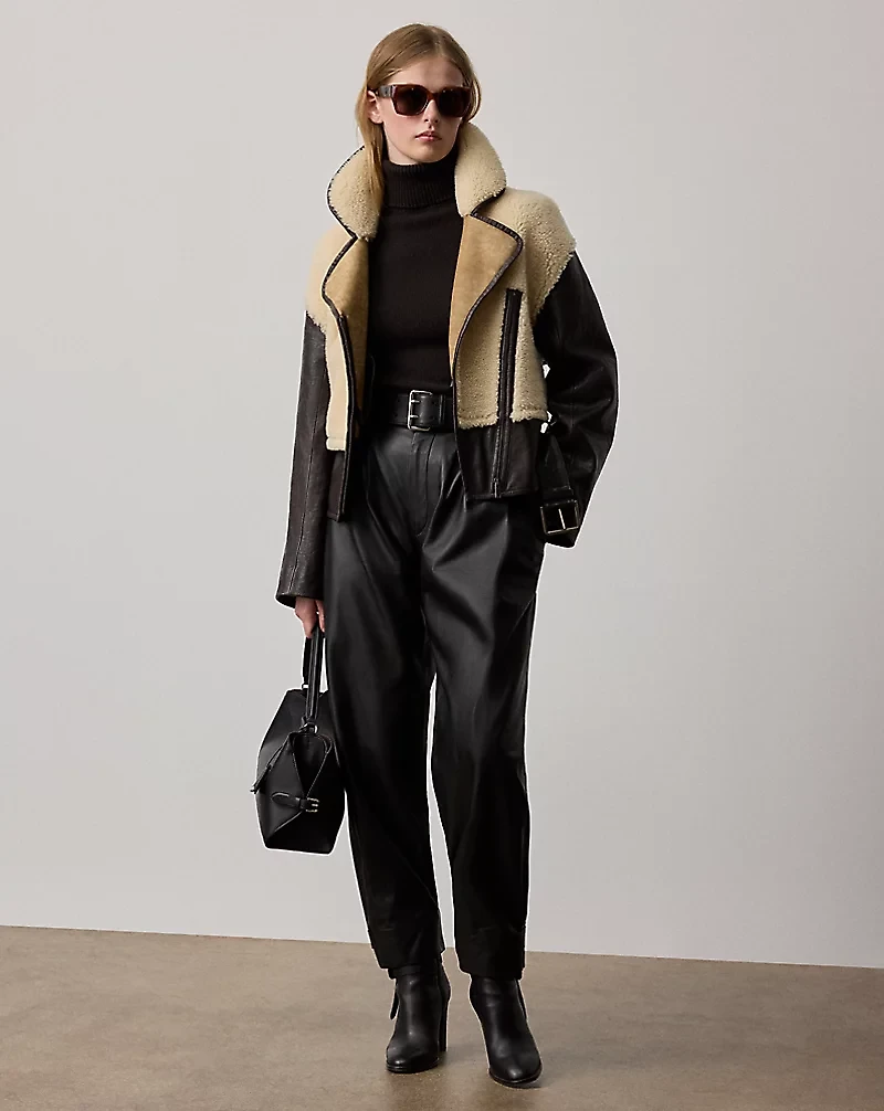 Silvester Lamb-Shearling Moto Jacket