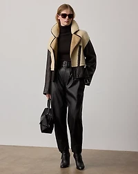 Silvester Lamb-Shearling Moto Jacket