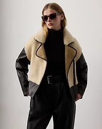Silvester Lamb-Shearling Moto Jacket