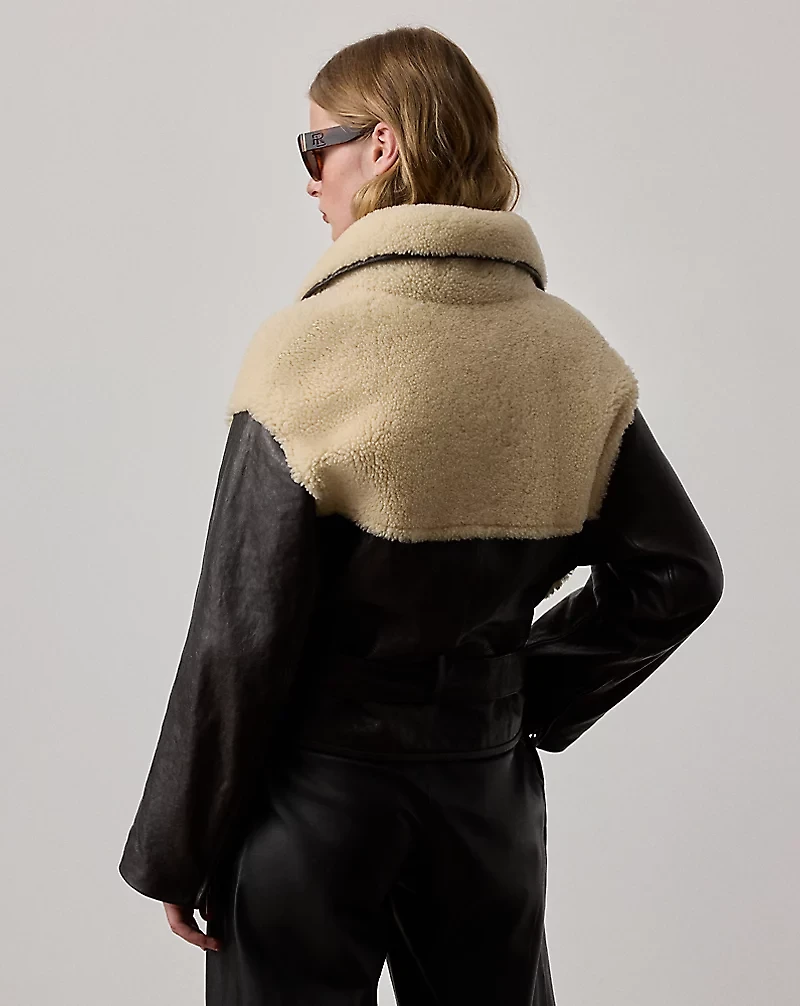 Silvester Lamb-Shearling Moto Jacket