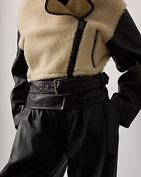 Silvester Lamb-Shearling Moto Jacket