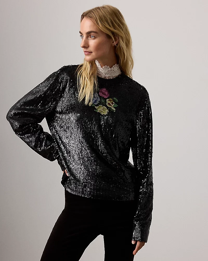 Sharon Embellished Tulle Top